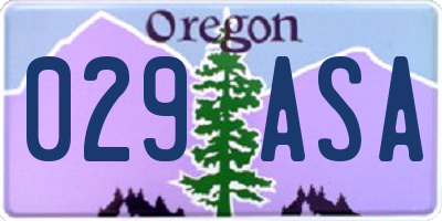 OR license plate 029ASA