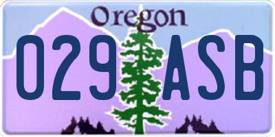 OR license plate 029ASB