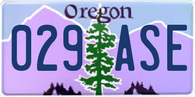 OR license plate 029ASE