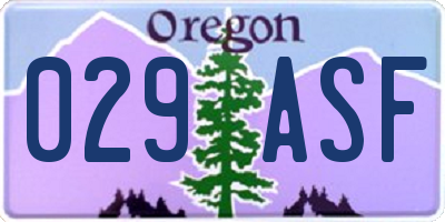 OR license plate 029ASF