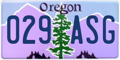 OR license plate 029ASG