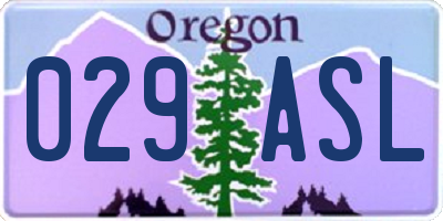 OR license plate 029ASL
