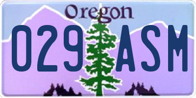 OR license plate 029ASM