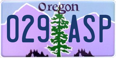 OR license plate 029ASP