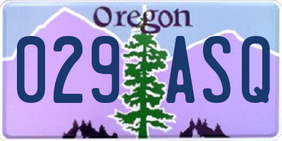 OR license plate 029ASQ