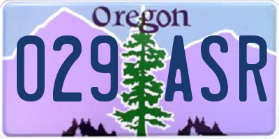 OR license plate 029ASR