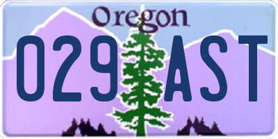 OR license plate 029AST