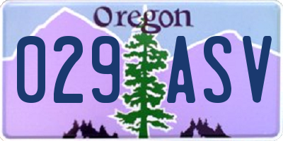 OR license plate 029ASV
