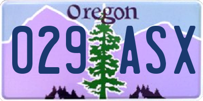 OR license plate 029ASX
