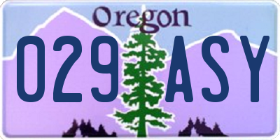 OR license plate 029ASY