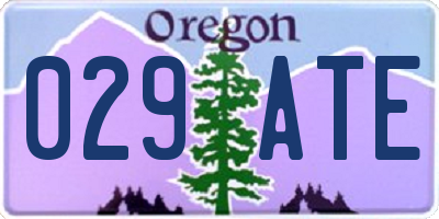 OR license plate 029ATE