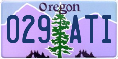 OR license plate 029ATI
