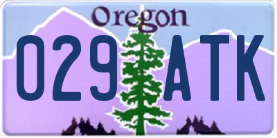 OR license plate 029ATK