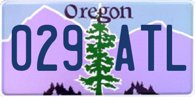 OR license plate 029ATL