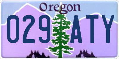 OR license plate 029ATY