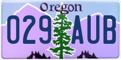 OR license plate 029AUB