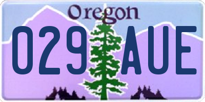 OR license plate 029AUE