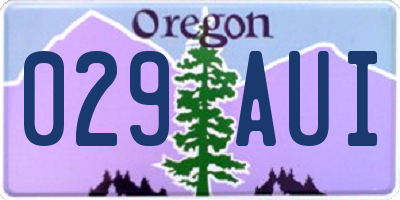 OR license plate 029AUI