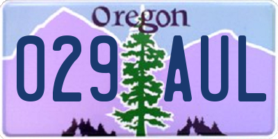OR license plate 029AUL