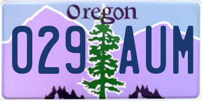 OR license plate 029AUM
