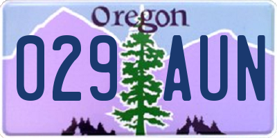 OR license plate 029AUN