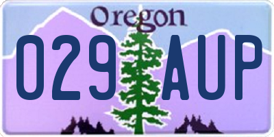 OR license plate 029AUP