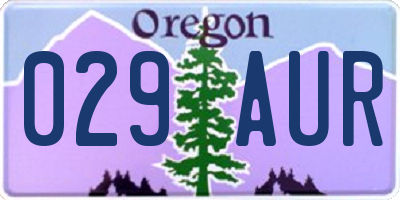 OR license plate 029AUR