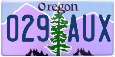 OR license plate 029AUX