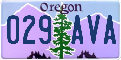 OR license plate 029AVA