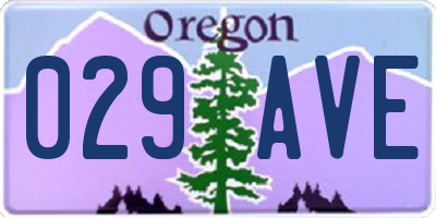 OR license plate 029AVE