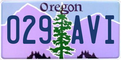OR license plate 029AVI
