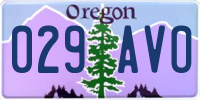 OR license plate 029AVO