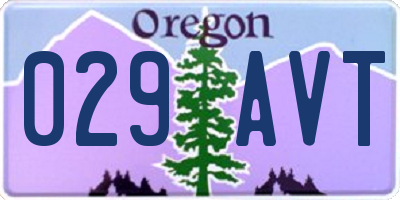 OR license plate 029AVT