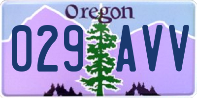 OR license plate 029AVV