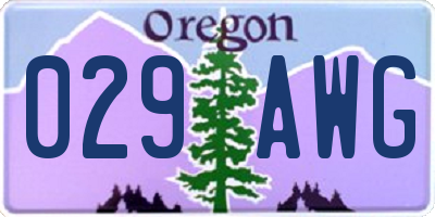OR license plate 029AWG