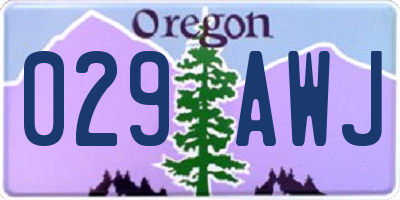 OR license plate 029AWJ
