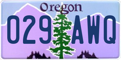 OR license plate 029AWQ