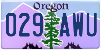 OR license plate 029AWU