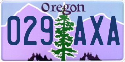 OR license plate 029AXA