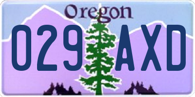 OR license plate 029AXD