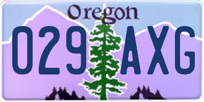 OR license plate 029AXG