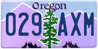 OR license plate 029AXM