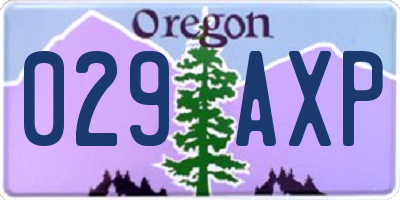 OR license plate 029AXP