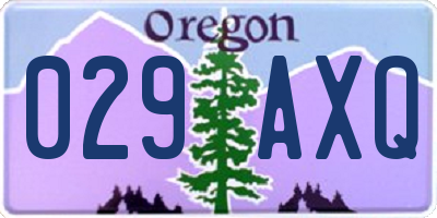 OR license plate 029AXQ