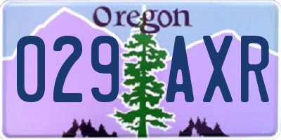 OR license plate 029AXR