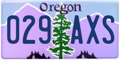 OR license plate 029AXS