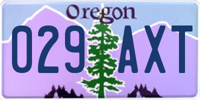 OR license plate 029AXT