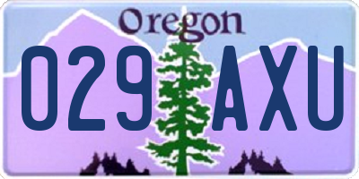 OR license plate 029AXU