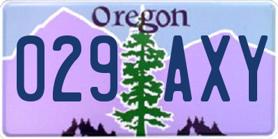 OR license plate 029AXY