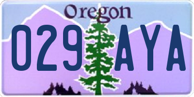 OR license plate 029AYA